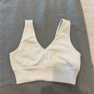 Altar'd State Cream Ribbed Sports Bra